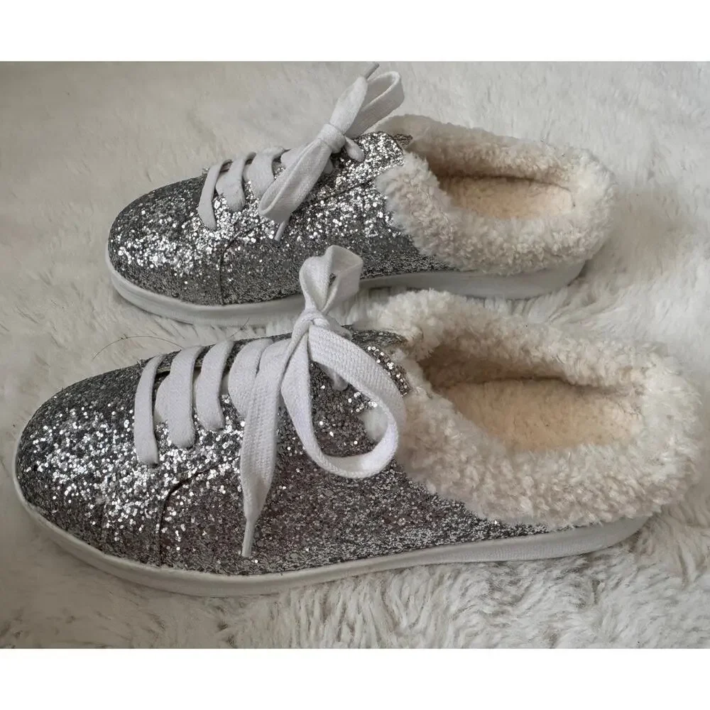 New Rampage Women's Silver/White Scott Slip On Sneakers Size 6